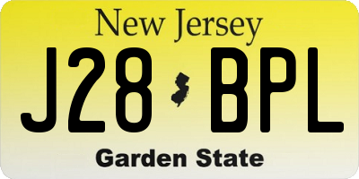 NJ license plate J28BPL