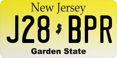 NJ license plate J28BPR