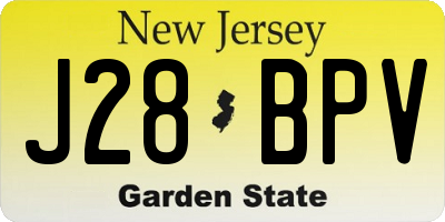 NJ license plate J28BPV
