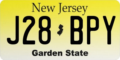 NJ license plate J28BPY