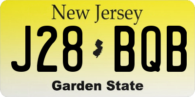 NJ license plate J28BQB