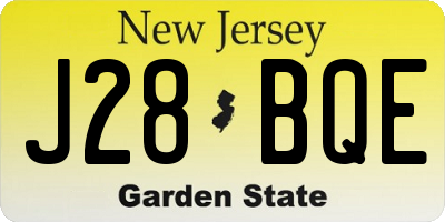 NJ license plate J28BQE