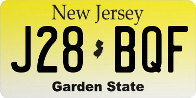 NJ license plate J28BQF