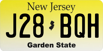 NJ license plate J28BQH