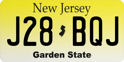 NJ license plate J28BQJ