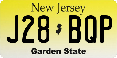 NJ license plate J28BQP