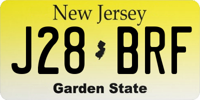 NJ license plate J28BRF
