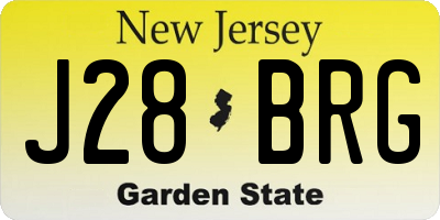 NJ license plate J28BRG