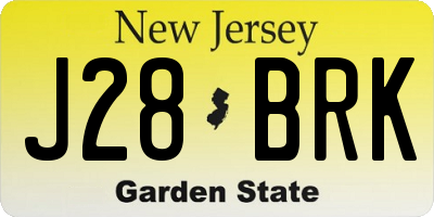 NJ license plate J28BRK