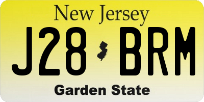 NJ license plate J28BRM