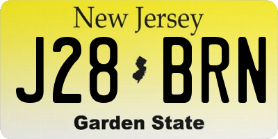 NJ license plate J28BRN