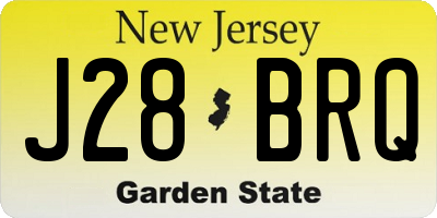 NJ license plate J28BRQ