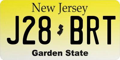 NJ license plate J28BRT