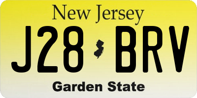 NJ license plate J28BRV