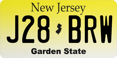 NJ license plate J28BRW