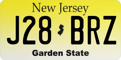 NJ license plate J28BRZ