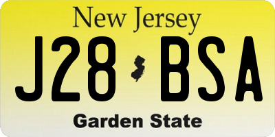 NJ license plate J28BSA