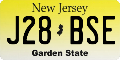 NJ license plate J28BSE