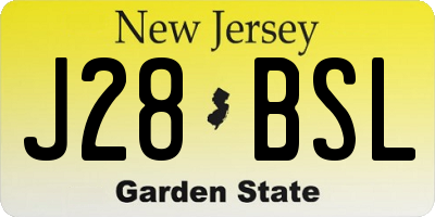 NJ license plate J28BSL