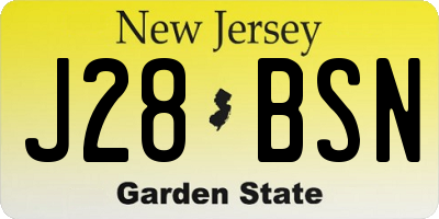 NJ license plate J28BSN
