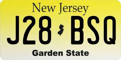 NJ license plate J28BSQ