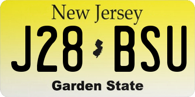 NJ license plate J28BSU