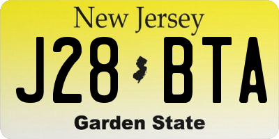 NJ license plate J28BTA