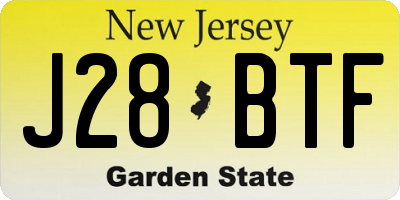 NJ license plate J28BTF