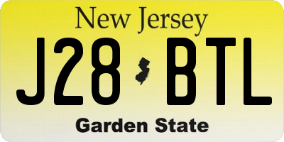 NJ license plate J28BTL