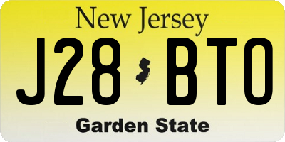 NJ license plate J28BTO