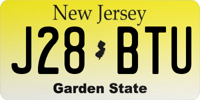 NJ license plate J28BTU