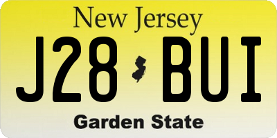 NJ license plate J28BUI