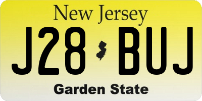 NJ license plate J28BUJ
