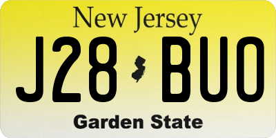 NJ license plate J28BUO
