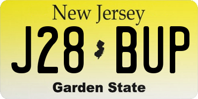 NJ license plate J28BUP