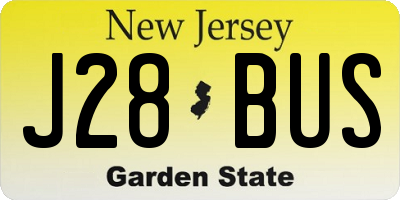NJ license plate J28BUS