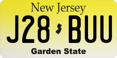 NJ license plate J28BUU