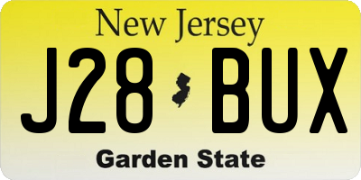 NJ license plate J28BUX