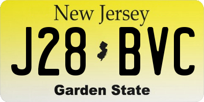 NJ license plate J28BVC