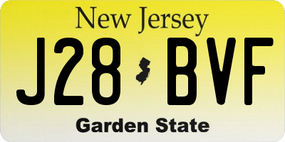 NJ license plate J28BVF