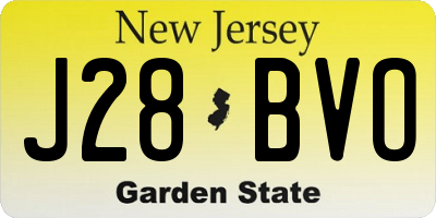 NJ license plate J28BVO