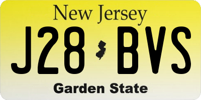 NJ license plate J28BVS