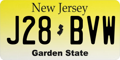 NJ license plate J28BVW