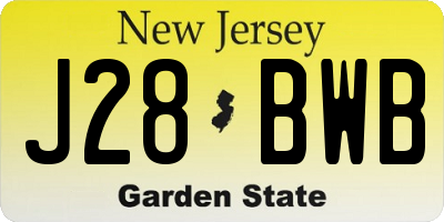 NJ license plate J28BWB