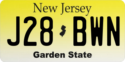 NJ license plate J28BWN