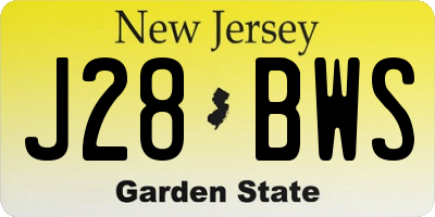NJ license plate J28BWS