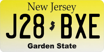 NJ license plate J28BXE