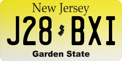 NJ license plate J28BXI