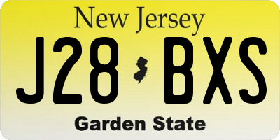 NJ license plate J28BXS