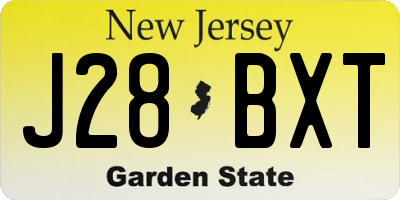 NJ license plate J28BXT